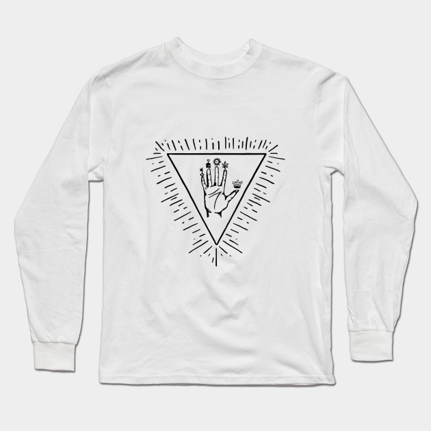 Alchemist The Hand of Philosophy Graphic Symbolism Long Sleeve T-Shirt by UNDERGROUNDROOTS